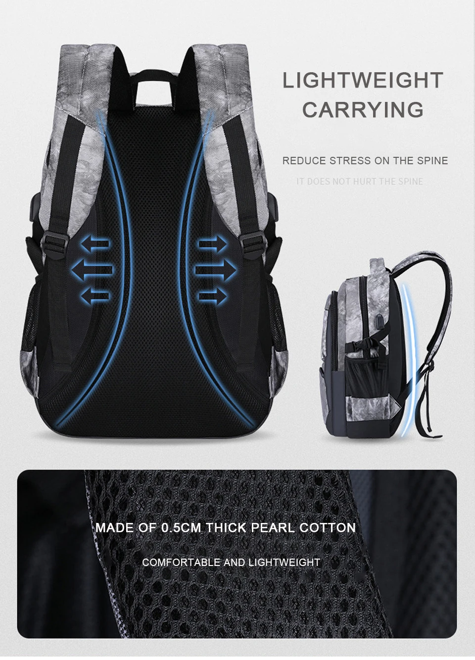 Men Backpack Male Backpacks 15.6 Inch Laptop Travel Waterproof Bag Girls Boys Student School Bagpack USB Charging Notebook Bags (9)
