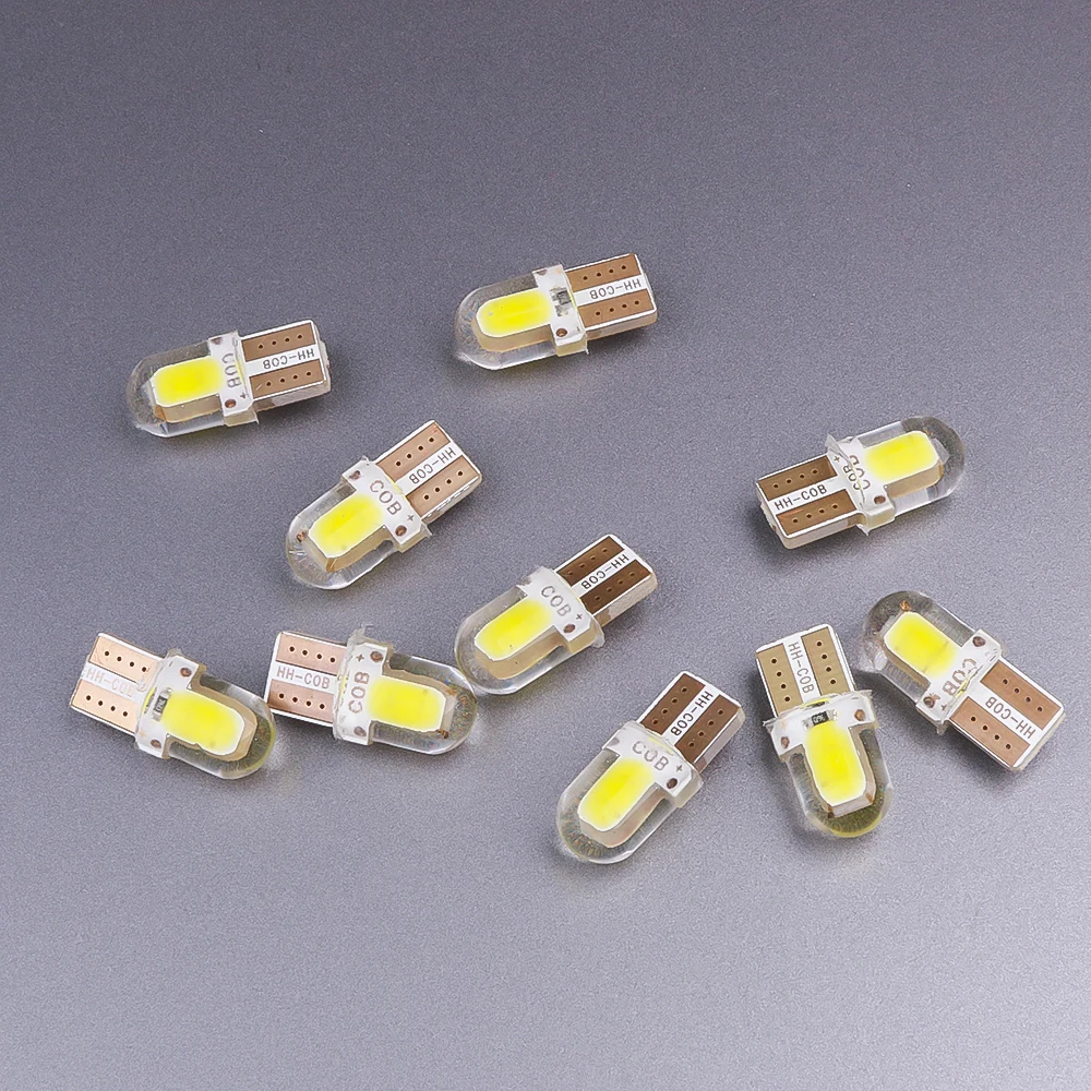 10 шт. Авто T10 светодиодный холодный белый 194 W5W 168 COB кварцевая Автомобильная