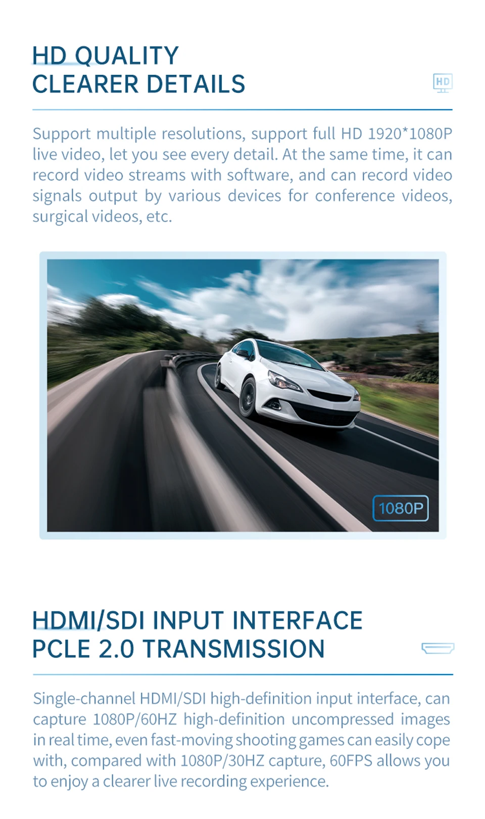 Vmix OBS Streaming Live Broadcast HD PCIe 1080P Linux SDI HDMI Video Capture Car