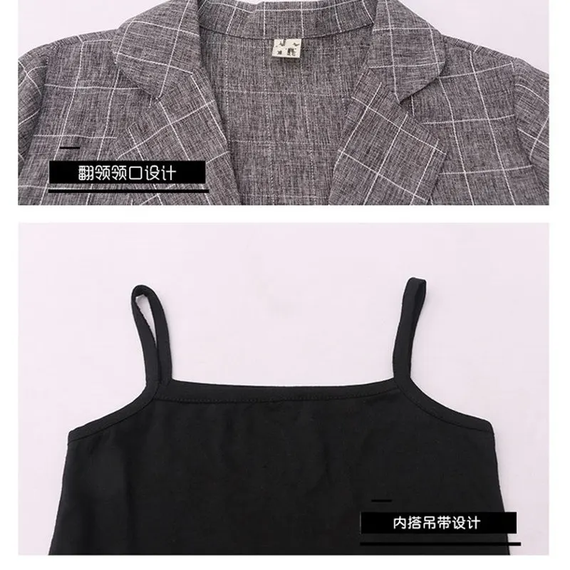 Детский блейзер для девушек комплект из 3 предметов пиджак жилет шорты смокинг