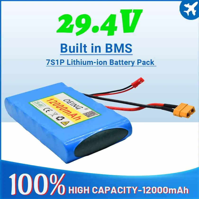 brand new 29V 12Ah 7S1P 29.4V 12000mAh Lithiumion Battery Pack for
