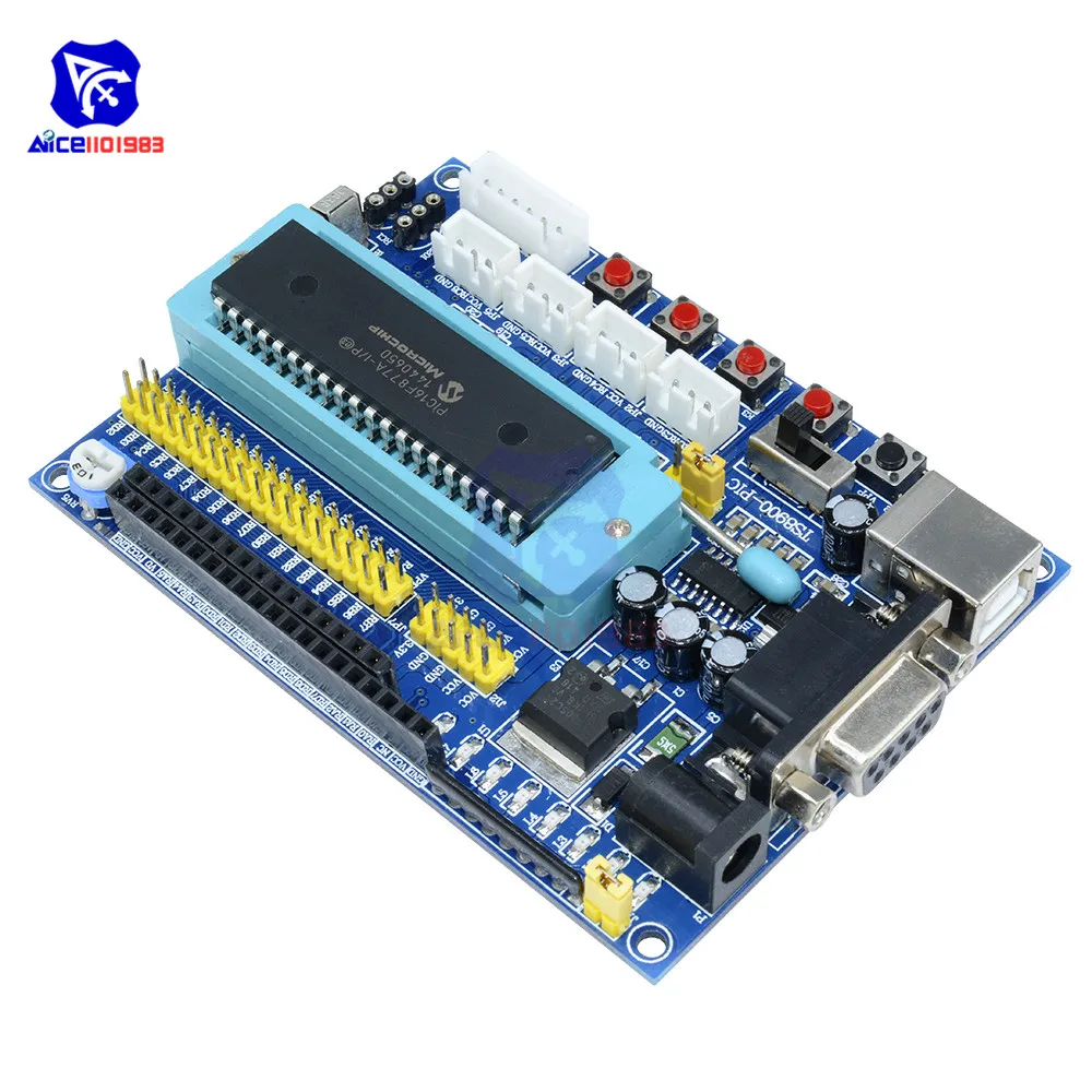 Diymore PIC16F877A макетная плата DC 12 В JTAG минимальная система микроконтроллер модуль MAX3232 ISP IO ICSP программист Эмулятор