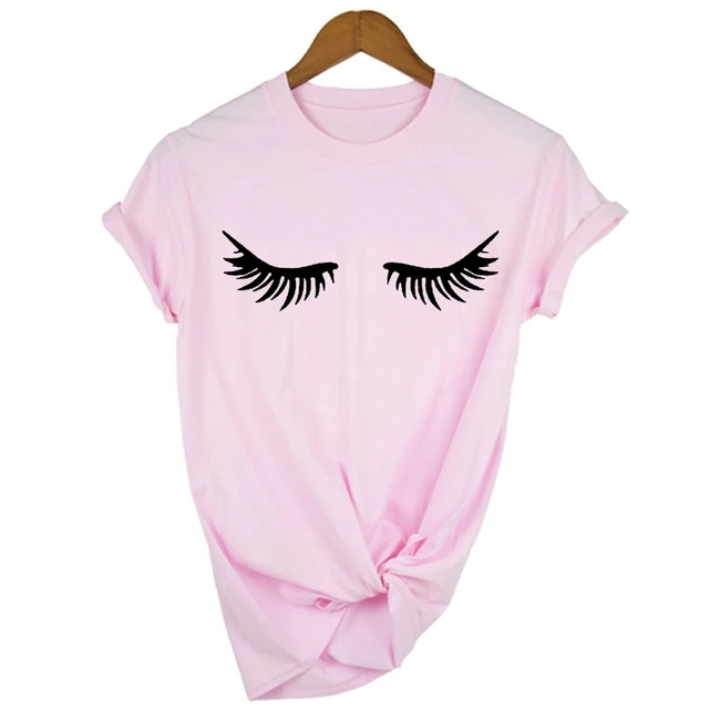 Mikilon Women Summer Funny Eyelash Print Sleeveless Top Tee Graphic Cute T-Shirt