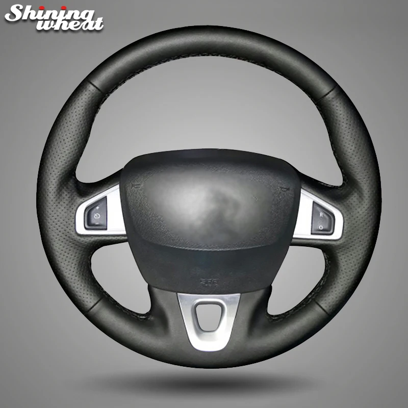 

Shining wheat Black Steering Wheel Cover for Renault Fluence Fluence ZE 2009-2016 Megane 2009-2014 Scenic 2010-2015