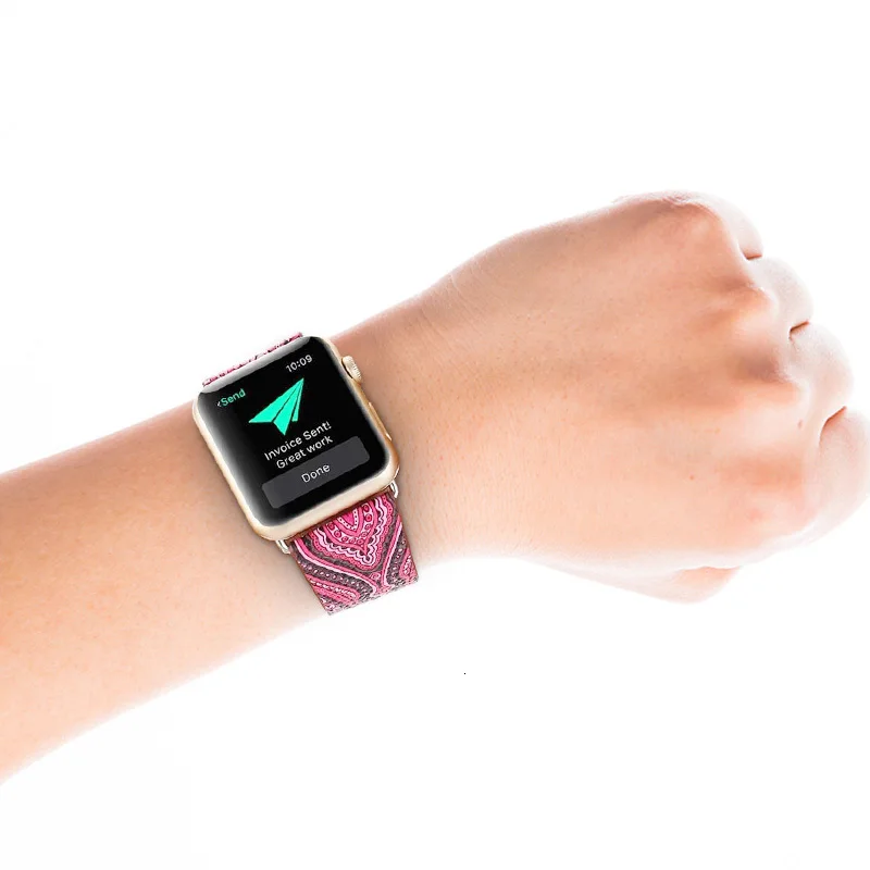 Пояса из мм натуральной кожи петля для Apple Watch группа 42 мм iwatch Национальный стиль ремешок мм 38 для женщин браслет с адаптером разъем