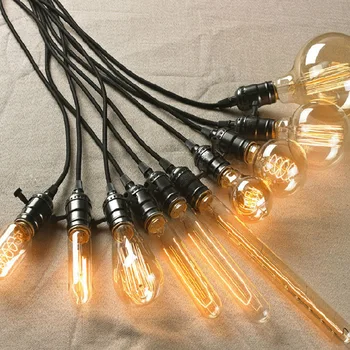 

E27 lamp holder vintage antique Edison pendant lamp hanging lamp holder lamp accessories with 1.2m cable (no bulb)