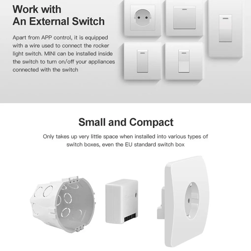  Sonoff Mini DIY Smart Switch Small Size Remote Control Home Appliance Light Lamp Wifi Switch - 4000154289115