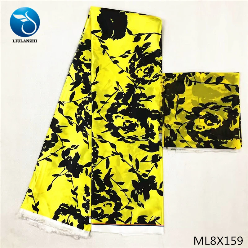 LIULANZHI Африканский Шелковый воск 4 ярдов+ 2 ярдов шифон принты Стиль Шелковый воск и шифоновая ML8X154-164