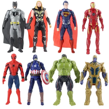 

8pcs/set Avengers Infinity War Super Hero Batman Superman Captain America Iron Man Thor Hulk Thanos PVC Model Collection Toys