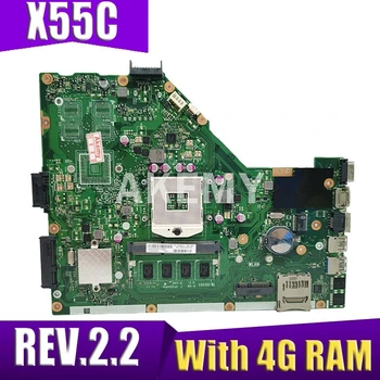 

Akemy Laptop motherboard For ASUS X55VD X55C X55CR X55V Mainboard SLJ8E REV.2.2 With 4G RAM