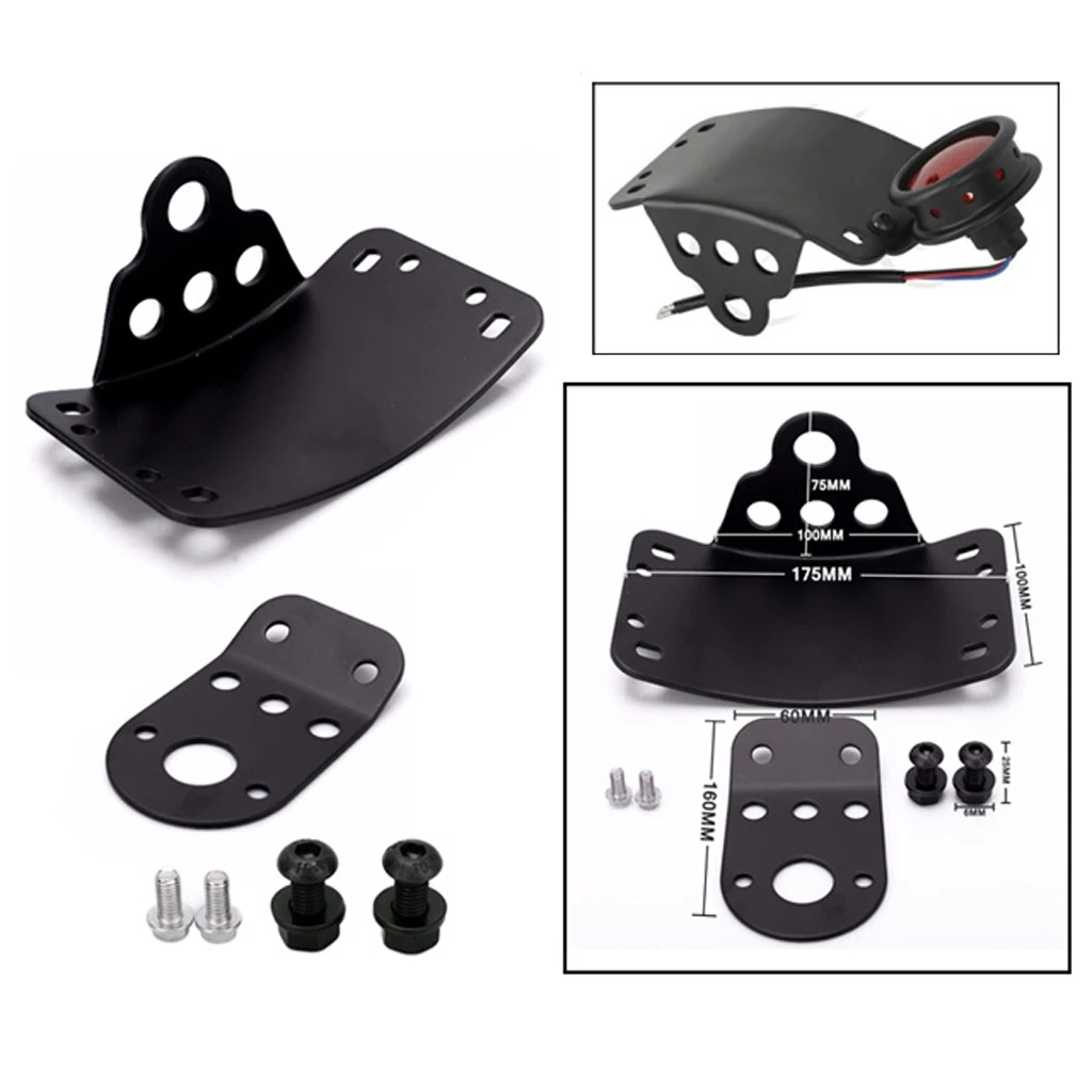 Side Mount License Plate Number Lamps Bracket Kit Holder For Harley Chopper