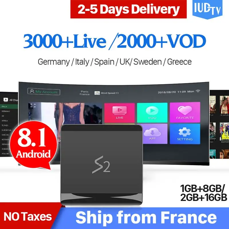 

Leadcool S2 Android 8.1 IPTV Belgium India top box with IUDTV IPTV Subscription Full HD Sport Live H.265 IPTV French Europe UK