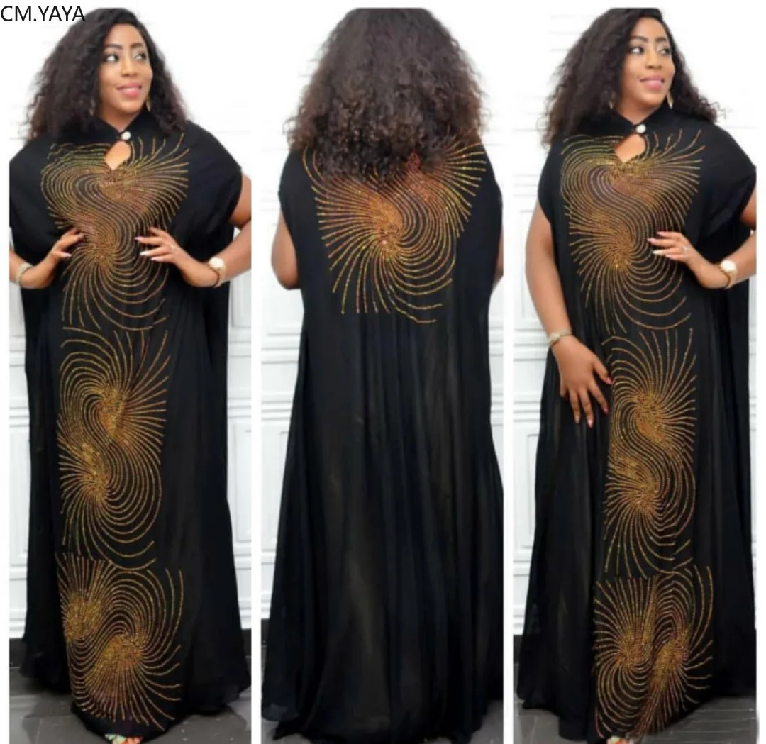 New Autumn Women Hot Drilling Rhinestones Geometric Maxi Dress Lady Elegant Party Evening Batwing Sleeve Long Dresses Vestidos | Женская