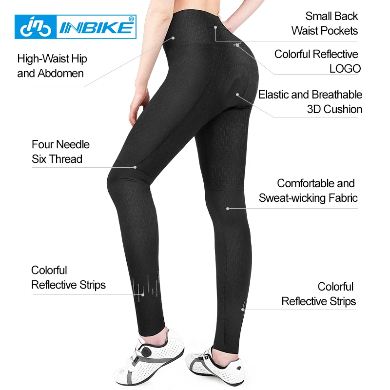 INBIKE 2021 New Pro Cycling Pants Women Anti-sweat 3D Padded Shockproof  Thin Racing Bicycle Pants MTB Bike Cycling Trouser LW005