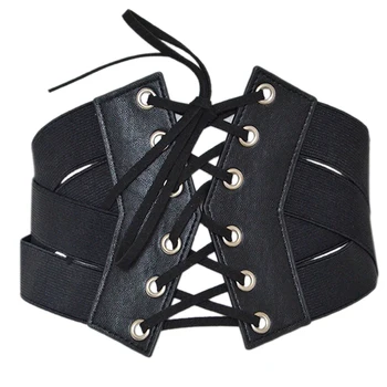 

New European and American Style Ladies Tied Wide Belts, Elastic Elastic Cross Ultra Wide Belts