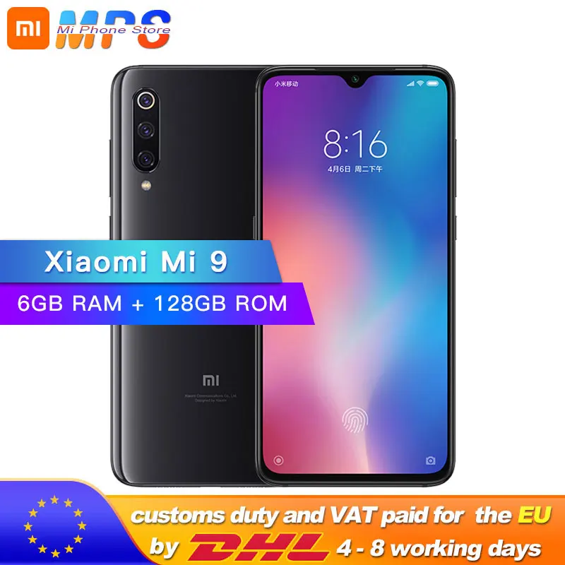 Global ROM Xiaomi Mi 9 Mi9 6GB 128GB Smart Phone Snapdragon 855 Octa Core 6.39&quot 48MP Triple Camera In Display Fingerprint | Мобильные
