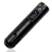 Wireless Tattoo Pen Machine Coreless Motor 1800mAh Battery RCA Connector Digital LED Display Professional Tattoo GunFor Body Art