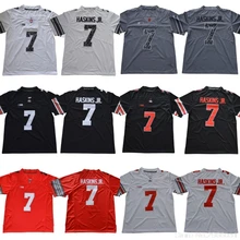 Штат Огайо#7 Дуэйн Хаскинс Jr. Колледж Джерси-белый красный черный сшитый Размер S-3XL