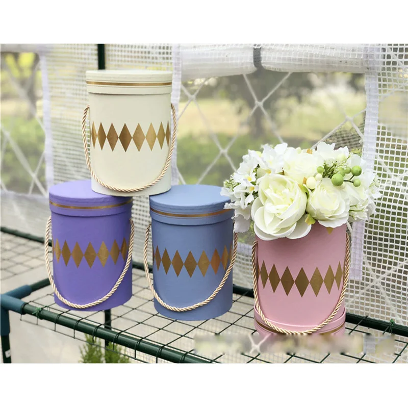 

New Mini Round Flower Box Rose Valentine's Day Party Holiday Box Wedding Party Decoration Gift Box Round Gift Box 2 pieces-10%