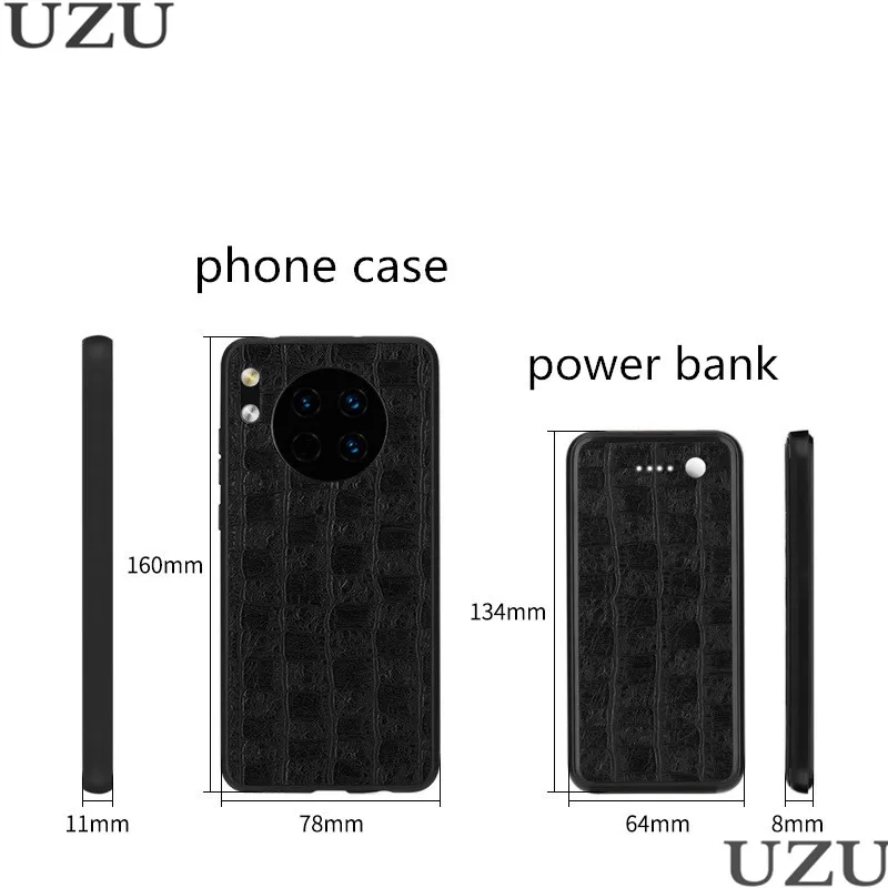 Для huawei mate 30 Pro Чехол для зарядного устройства Внешний Portabel QI беспроводной зарядный чехол для huawei mate 30 кожаный узор