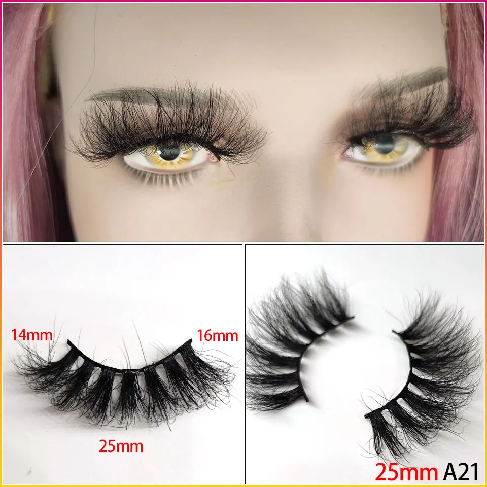 25mm Long 3D mink lashes extra length mink eyelashes Big dramatic volumn eyelashes strip thick false eyelash 8d new product 25mm lengthened mink eyelashes 5 pairs of thick three dimensional false eyelashes with tweezers set