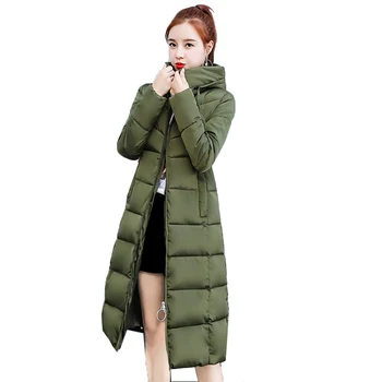 

2019 New Down Cotton Coat Women's Winter Jacke Large Size Hooded Warm Coat Outerwear Longer Parka Coat Snow Cotton Padded A870