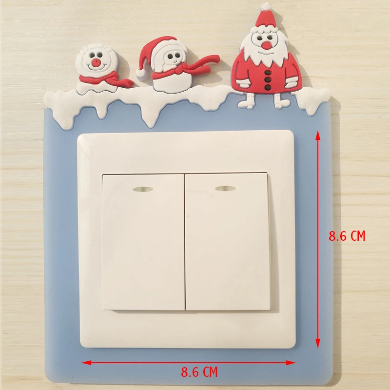 Christmas 1 Мультфильм моющийся светящийся свет Сменные наклейки крышка стены гостиной Рождество декоративные наклейки розетка переключатель протектор - Цвет: Christmas 1