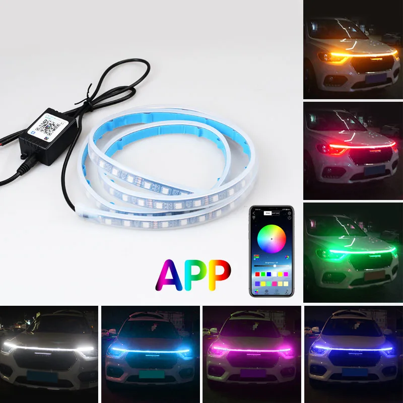 Led Auto Haube Licht Streifen 180cm Multicolor Neon Lampe Mehrere Modi APP  Sound Control Dekorative Tagfahrlicht Beleuchtung Neue - AliExpress