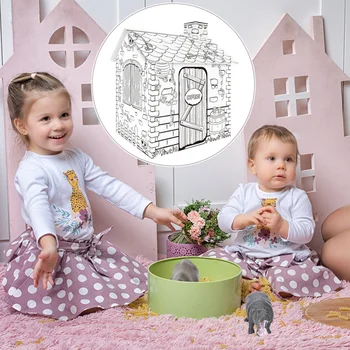 

Practical DIY Creative Doodle House Toys Wooden Painting House Playhouse Paper Painting Toy Toy Kits