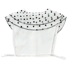 Съемные Ложные воротнички для женщин и девочек, шифоновая прозрачная двухслойная блузка в горошек с лацканами, полурубашки, декоративные аксессуары для одежды