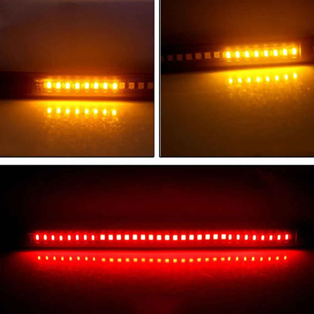 12V светодиодный мотоциклетные задние светильник ленты красный/желтый сигнальный тормозной 3528 SMD преобразователь автомобильной розетки постоянного тока аксессуары