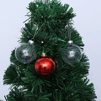 

12PCS Christmas Tree Decorations Transparent Glass Hanging Christmas Balls with Lids Christmas Ornaments Gifts