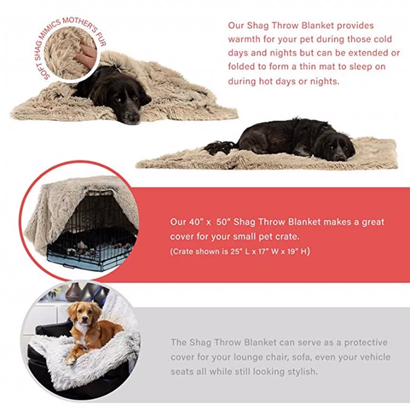 Plush Dog Blanket Mat Dog Cat Bed Mats Deep Sleeping Soft Thin Covers for Summer Winter Bed Use Blankets Cat Mattress Pet Mat