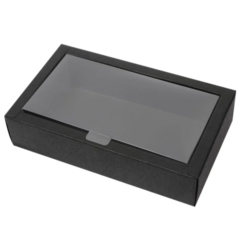 Scatole Carta Kraft con Finestra 20 Pezzi Scatole di Biscotti Nera