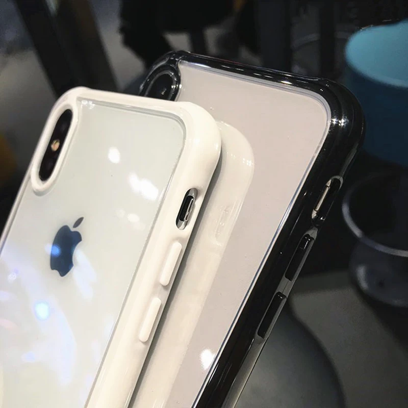 Модный противоударный бампер Прозрачный чехол для телефона для iPhone X 11 XR XS Max 8 7 6 6S Plus Прозрачная защитная задняя силиконовая крышка