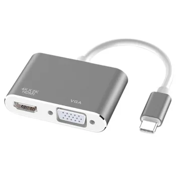 

USB C To HDMI 4K VGA Adapter USB 3.1 Type C USB-C to VGA HDMI Video Converters Adaptor For Macbook Pro