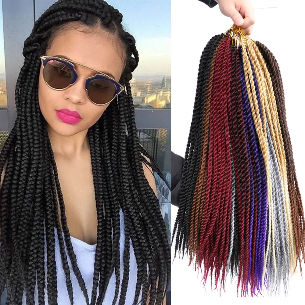 Saisity 14Inch 18 дюймов Тонкий небольшой Сенегальские закрученные косы с крючком