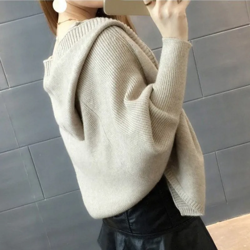 Осенне-зимний короткий свитер с капюшоном кардиган модный теплый вязаный женский кардиган Rk
