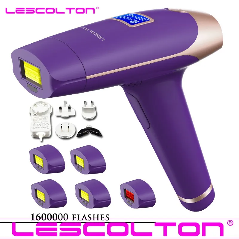 Lescolton 5в1 1300000 импульсный IPL лазерный эпилятор устройство для постоянного удаления волос IPL лазерный эпилятор для подмышек - Цвет: Six head Purple