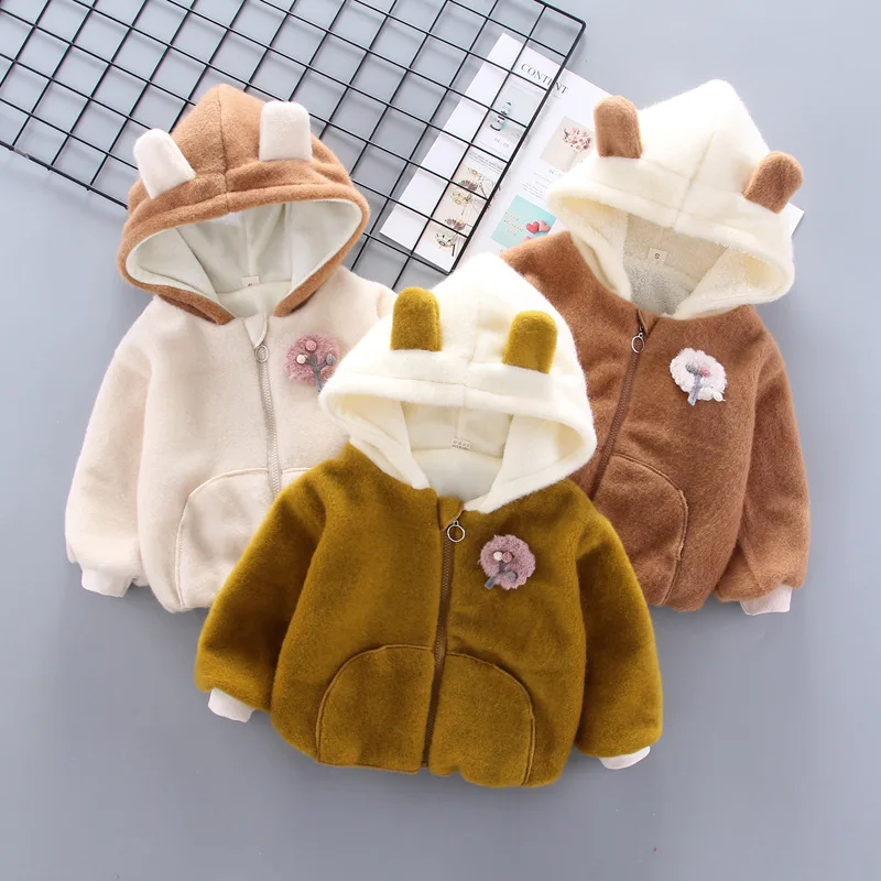 

Baby Girl Jacket Kids Boys Fashion Coats Warm soft Hooded toddler Autumn Winter Girls cardigan Infant Clothing Children's Jacket