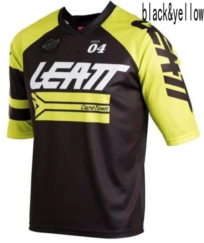 Летняя мужская Толстовка для горного велосипеда, короткий рукав, для велоспорта, для мотокросса, гоночная футболка, велосипедная футболка, MTB, быстросохнущая футболка - Цвет: Black Yellow