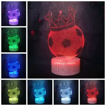 

Athlete Reward Crown Football Nordic Modern Bedside Lamp Table 3D LED Night Light Sporting Creative Design Birthday Gift Kid Toy
