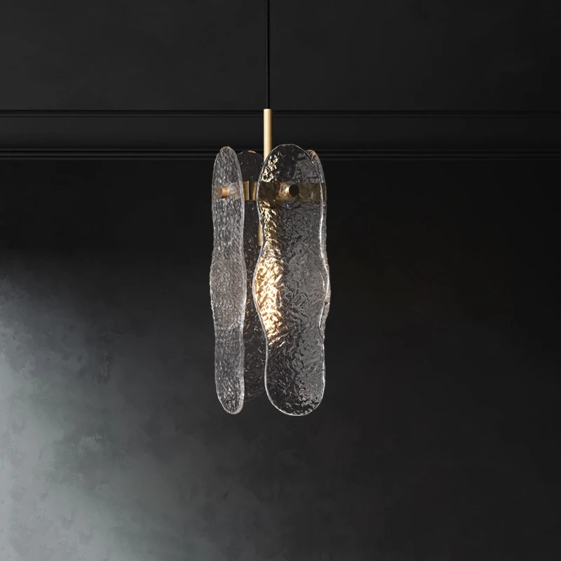 

Copper Glass LED Chandelier Light Luxury Post-Modern Living Room Dining Bedroom Bedside Art Indoor Lighting E14 Chandelier