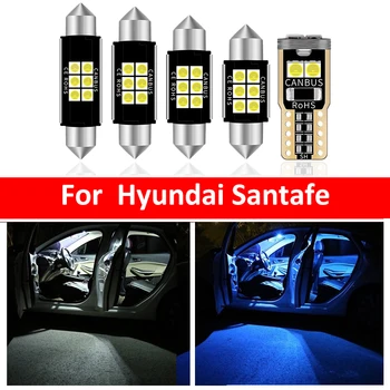 

14Pcs Car White Interior LED Light Bulbs Package Kit For 2007-2012 Hyundai Santafe Santa Fe CM ix45 Map Dome Trunk Lamp Iceblue