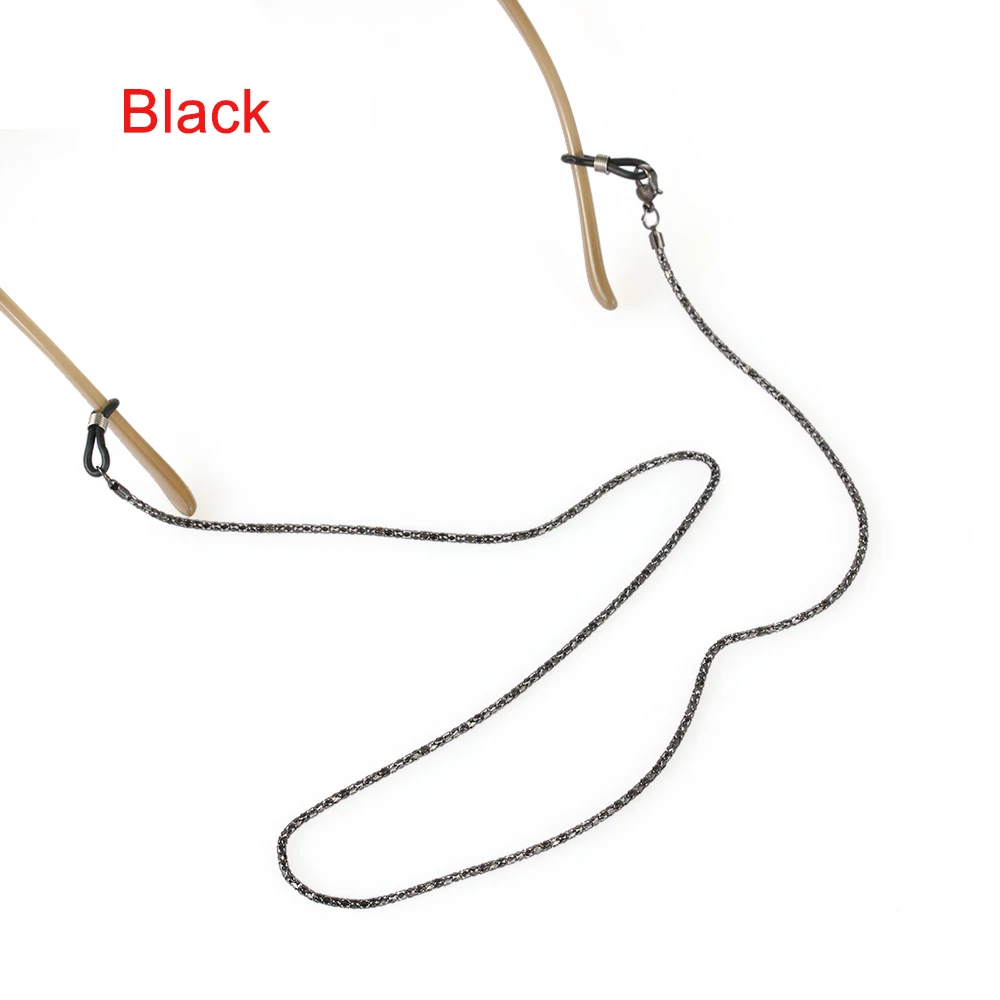1 шт. цепочка для очков для женщин и мужчин аксессуары для очков из нержавеющей стали 75 см солнцезащитные очки ожерелье шнурок для очков ремешок для чтения - Цвет: 61cm-Black