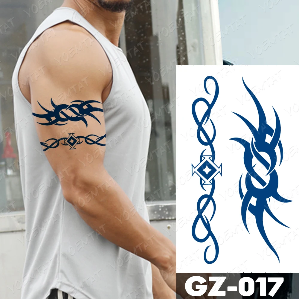 Tattoo Stickers Juice Ink Lasting Waterproof Temporary Flower Chain Butterfly Flash Tatto Women Sexy Waist Body Fake Tattoos Men