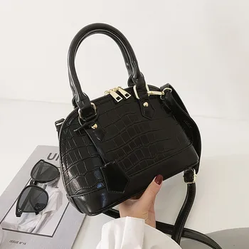 

Crocodile Pattern Tote Shell Bag 2020 Fashion New Quality PU Leather Women's Designer Handbag Vintage Shoulder Messenger Bag