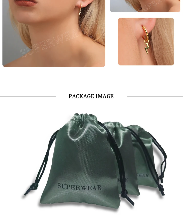 SUPERWEAR, 925 пробы, серебряные серьги молнии для мужчин и женщин, желтое золото, Висячие серьги, корейские модные ювелирные изделия