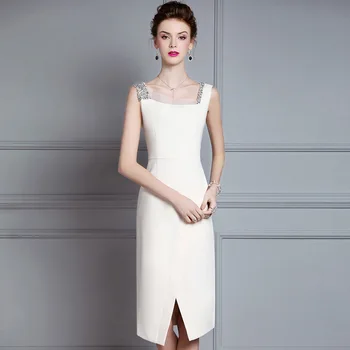 

Women dress Slim Summer dress High waist O-neck Straight through dress Women KLO1015