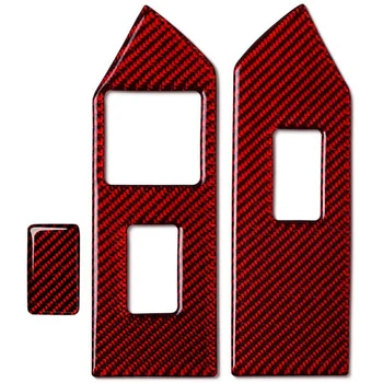 

Car Carbon Fiber Window Switch Control Panel Decoration Sticker, Interior Accessories,for Ford Mustang 2009-2013